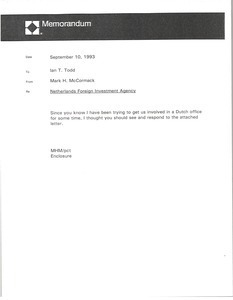 Memorandum from Mark H. McCormack to Ian T. Todd