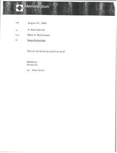 Memorandum from Mark H. McCormack to H. Kent Stanner