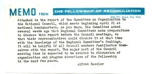 Report for F.O.R. Committee on Organization
