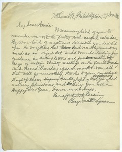 Letter from Benjamin Smith Lyman to Annie Jean Lyman