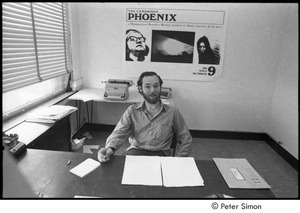 Jeffrey Tarter seated at desk in the Cambridge Phoenix office