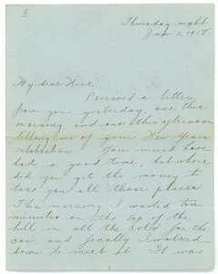 Letter from Letitia Crane to Frank F. Newth