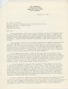 Letter from Judi Chamberlin to James W. Stockdill