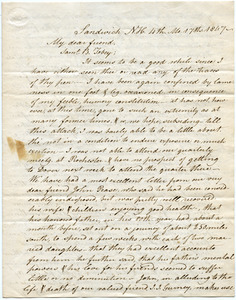 Letter from Benjamin Fry to Samuel Boyd Tobey