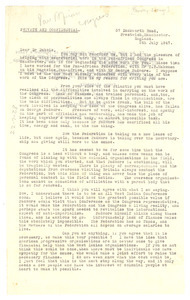 Letter from Dorothy Livings to W. E. B. Du Bois