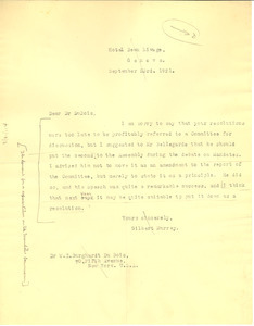 Letter from Gilbert Murray to W. E. B. Du Bois