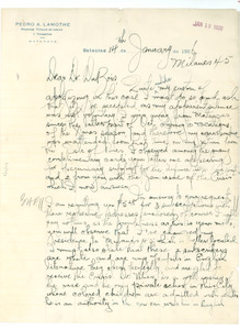 Letter from Pedro A. Lamothe to W. E. B. Du Bois
