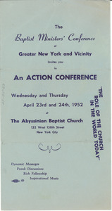 Baptist Minister's Conference program