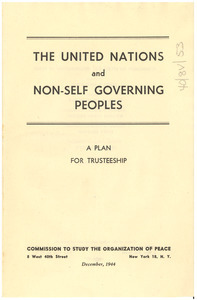 The United Nations and Non-self Governing Peoples