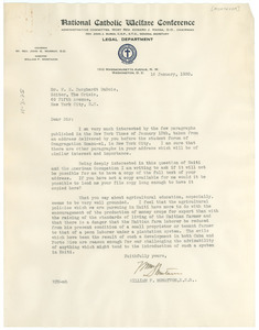 Letter from William F. Monatvon to W. E. B. Du Bois