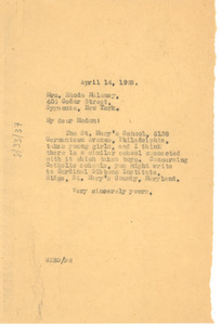 Letter from W. E. B. Du Bois to Rhoda Maloney