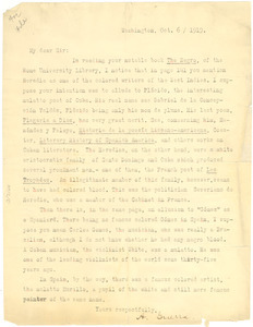 Letter from A. Guerra to W. E. B. Du Bois