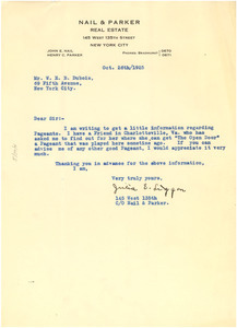 Letter from Julia E. Liggon to W. E. B. Du Bois