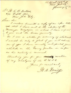 Letter from W. A. Domingo to W. E. B. Du Bois