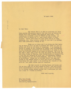 Letter from W. E. B. Du Bois to Emma Groves