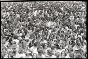 May Day concert and demonstrations: rock concert crowd