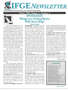 IFGE Newsletter Vol. 1 No. 4 (Winter, 1995)