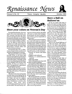 Renaissance News, Vol. 3 No. 10 (October 1989)