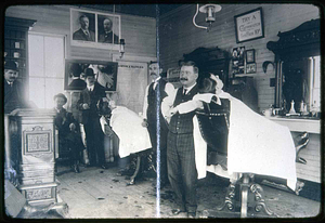 Barber shop, Cliftondale Square, 1904