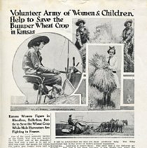 Volunteer Army of Women & Children Help to Save the Bumper Wheat Crop in Kansas