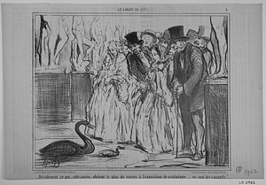 - Décidément, ce qui, cette année, obtient le plus de succès à l'exposition de sculpture....... ce sont les canards!.....