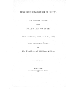 Induction Address of President Franklin Carter