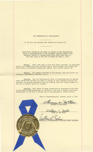 Resolution from the Massachusetts House of Representatives, 1976 April 6