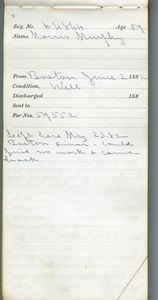 Tewksbury Almshouse Intake Record: Murphy, Morris