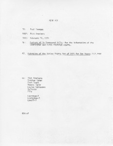Memo #56, Numbers of Co-Sponsored Bills: for the information of the Washington and Fifth District Staffs