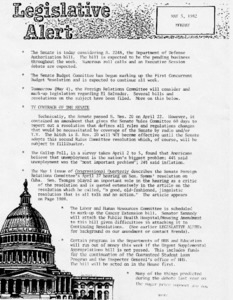 Legislative Alert: Monday, May 3, 1982