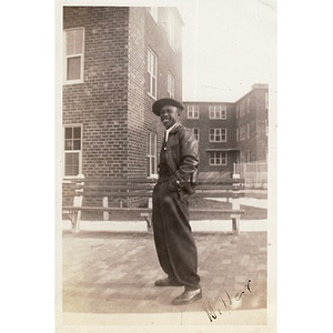 Jean Miller stands in front of the Lenox Street Projects