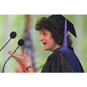 Female speaker at the 1995 commencement ceremony