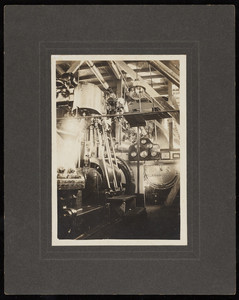 A view of the engine room of the dredge Federal, one of the dredgers working on the Cape Cod Canal