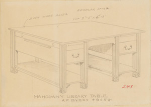 "Mahogany Library Table"