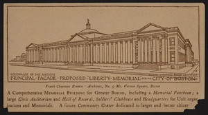 Trade card for Frank Chouteau Brown, architect, No. 9 Mt. Vernon Square, Boston, Mass., January 19, 1919