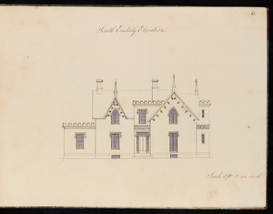 Set of architectural drawings of an unidentified Gothic Revival house
