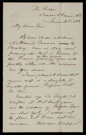 Bensen S. Lessing to Thomas Lincoln Casey, June 25, 1883