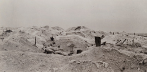 View of barren hillocks and trenches