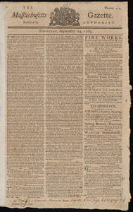 The Massachusetts Gazette, 14 September 1769