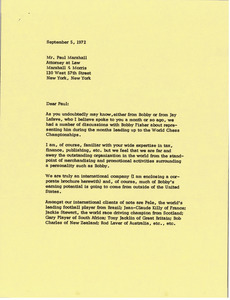 Letter from Mark H. McCormack to Paul Marshall
