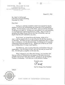 Letter from Carl H. Doerge to Mark H. McCormack