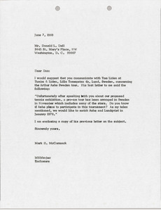 Letter from Mark H. McCormack to Donald L. Dell