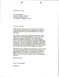 Letter from Mark H. McCormack to Neil Papiano