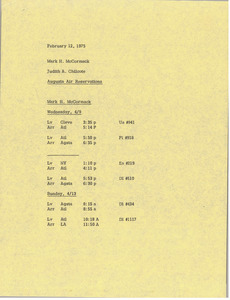 Memorandum from Judy A. Chilcote to Mark H. McCormack