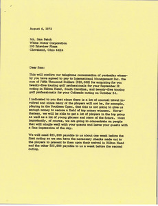 Letter from Mark H. McCormack to Sam Petok