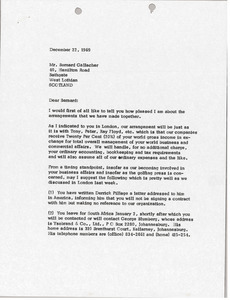 Letter from Mark H. McCormack to Bernard Gallacher