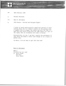 Memorandum from Mark H. McCormack to Michael Halstead