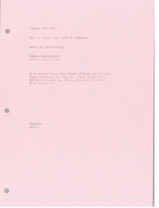 Memorandum from Mark H. McCormack to Ian T. Todd and John D. Webber