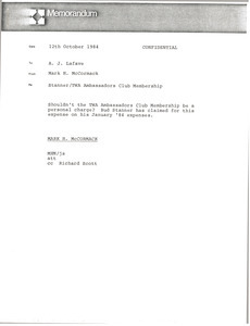 Memorandum from Mark H. McCormack to A. J. Lafave