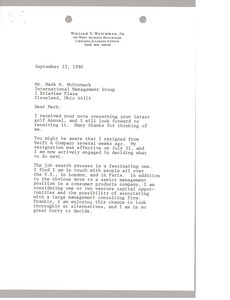 Letter from William S. Watchman Jr. to Mark H. McCormack - Digital ...